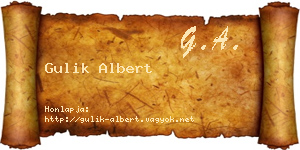 Gulik Albert névjegykártya
